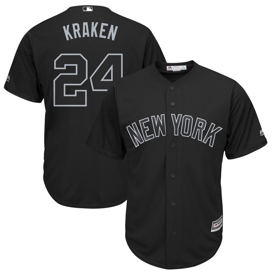 Men's New York Yankees #24 Gary Sanchez "Kraken" Majestic Black 2019 Players' Weekend Replica Player Stitched MLB Jersey